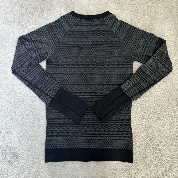 Lululemon Rest Less Pullover Restless Long Sleeve Grey/Black Crew - Picture 2 of 3